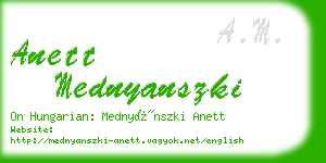 anett mednyanszki business card